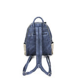 Denim Women PU Leather Backpack Retro Shoulder Bag Zipper Casual Crossbody Bag