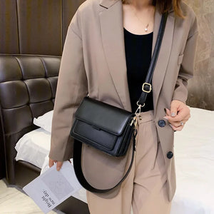 Women's Flap Crossbody Bag PU Leather Messenger Bag