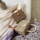 Straw Shoulder Bag Woven Messenger Beach Tote Handbag WLHB2369