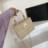 Straw Shoulder Bag Woven Messenger Beach Tote Handbag WLHB2369