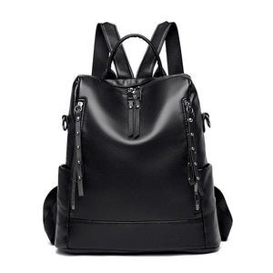 Multifunction Female Backpack PU Leather Shoulder Bag