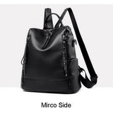 Multifunction Female Backpack PU Leather Shoulder Bag