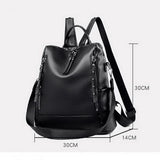 Multifunction Female Backpack PU Leather Shoulder Bag