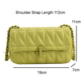 Quilted Chain Shoulder Bag Crossbody PU Messenger Bag