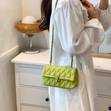 Quilted Chain Shoulder Bag Crossbody PU Messenger Bag