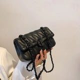 Quilted Chain Shoulder Bag Crossbody PU Messenger Bag