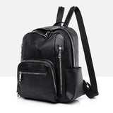 Vintage PU Leather Women Backpack Large Capacity Ladies School Bags