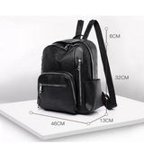 Vintage PU Leather Women Backpack Large Capacity Ladies School Bags