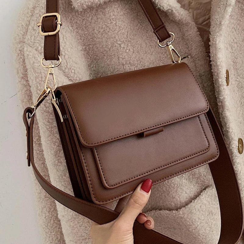 Vintage Retro Shoulder Bag Large Square Messenger Handbag
