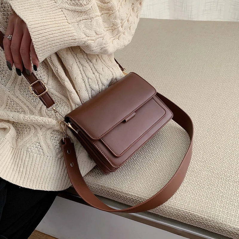 Vintage Retro Shoulder Bag Large Square Messenger Handbag