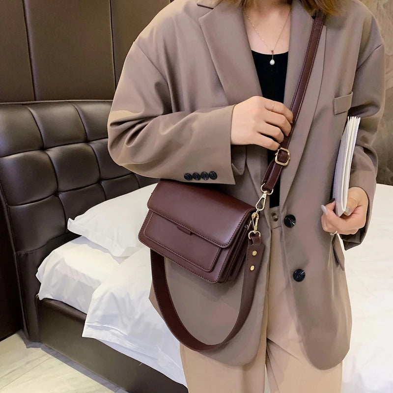 Vintage Retro Shoulder Bag Large Square Messenger Handbag