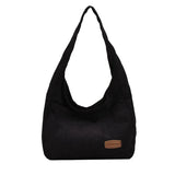 Corduroy Big Shoulder Bag for Women Winter Casual Style Shopper Handbag