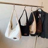 Corduroy Big Shoulder Bags for Women Winter Casual Style