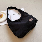 Corduroy Big Shoulder Bag for Women Winter Casual Style Shopper Handbag