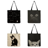 Cat Print Foldable Shopping Bag for Women
