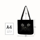 Cat Print Fabric Foldable Shopping Bag for Women