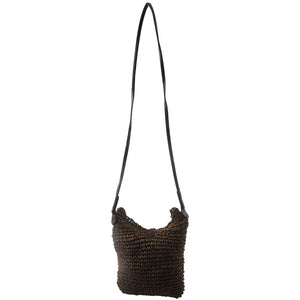 Summer Straw Shoulder Bag Canvas Jute Beach Travel Brown