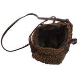 Summer Straw Shoulder Bag Canvas Jute Beach Travel Brown
