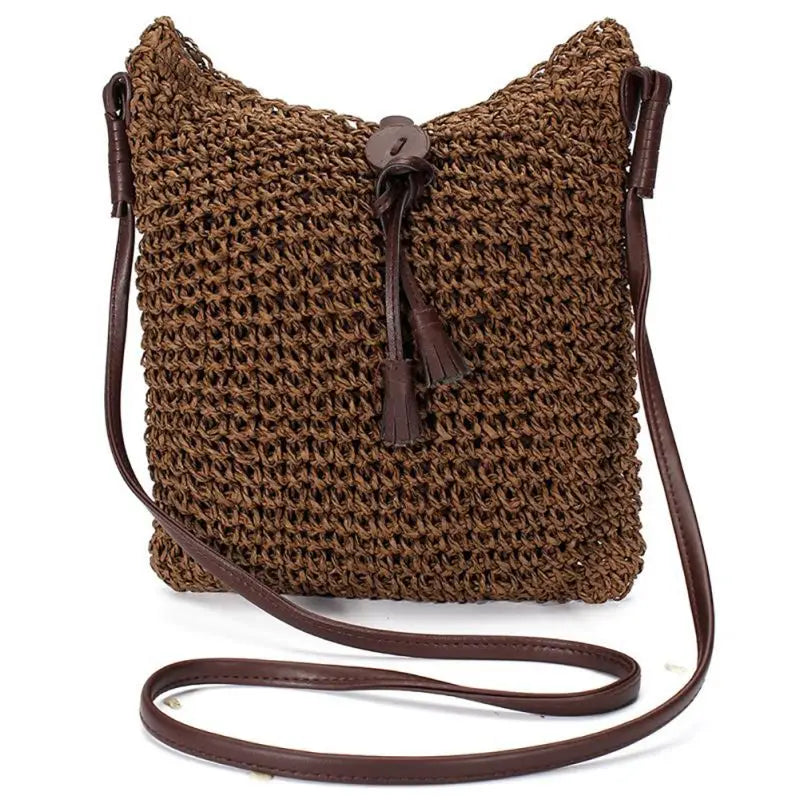 Women's Shoulder Straw Beach Travel Bag