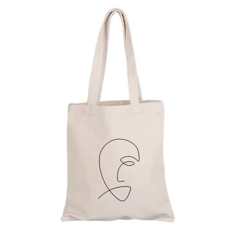 Abstract Graphic Canvas Tote Bag for Women