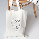 Abstract Graphic Canvas Tote Bag for Women