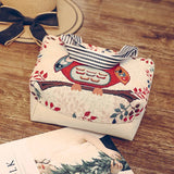 Canvas Embroidered Shoulder Handbag Women Messenger Bag