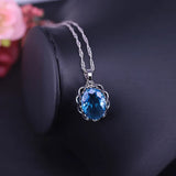 Silver 925 Jewelry Set Necklace Earrings Ring Many Colors