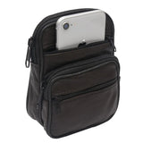Men's Waterproof Mobile Phone Waist Bag Leather Belt Sheepskin