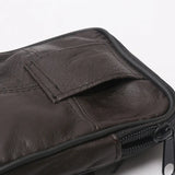 Men's Waterproof Mobile Phone Waist Bag Leather Belt Sheepskin