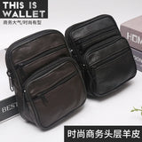 Men's Waterproof Mobile Phone Waist Bag Leather Belt Sheepskin