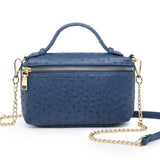 Elegant Ostrich Leather Clutch Tote Shoulder Bag