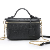 Elegant Ostrich Leather Clutch Tote Shoulder Bag