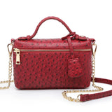 Elegant Ostrich Leather Clutch Tote Shoulder Bag