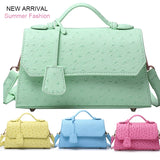 Ostrich Leather Shoulder Crossbody Bag for Women