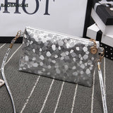 Laser Pu Crossbody Shoulder Bag for Women Golden Silver Clutch Zip Bag