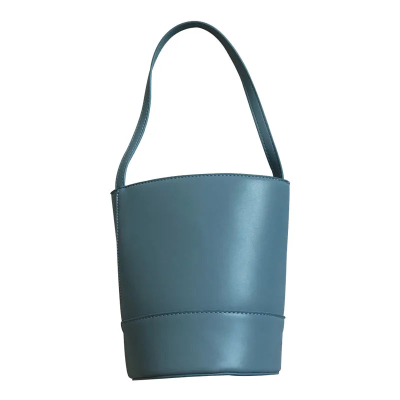 Fairy PU Mini Open Bucket Bag Soft Leather Femme bolsa Handbag