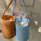 Fairy PU Mini Open Bucket Bag Soft Leather Femme bolsa Handbag