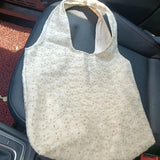 Fairy Canvas Floral Shoulder Bags Women Large Capacity Shopping Totes