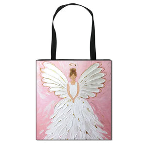 Fairy Love Angel Print Tote Bag Women Shoulder Bag Travel Handbag