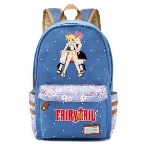 Fairy Tail Canvas Backpack Unisex Student Zip Cartoon Schoolbag