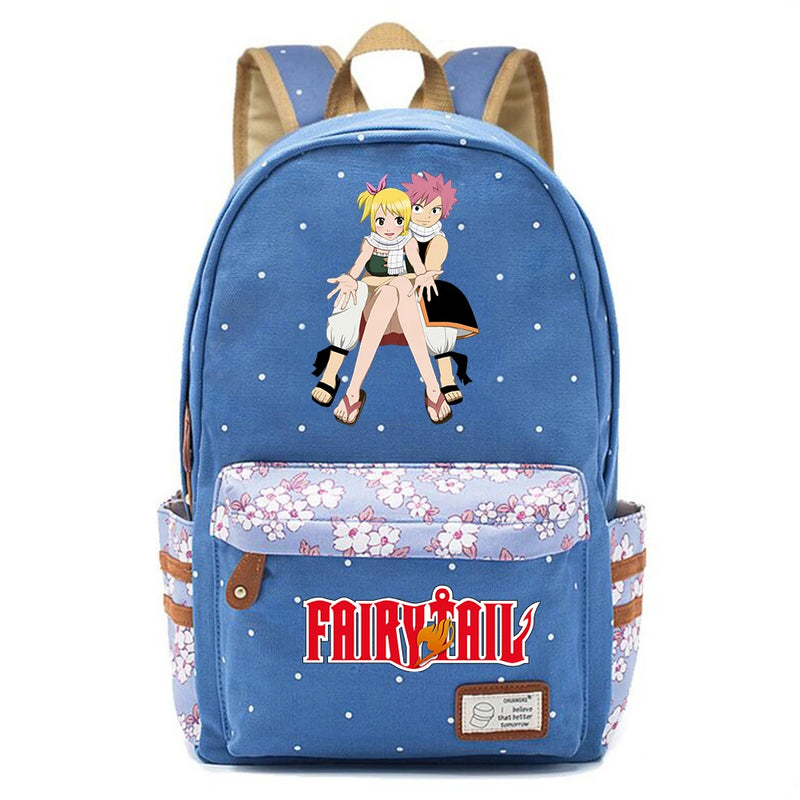Fairy Tail Canvas Backpack Unisex Student Zip Cartoon Schoolbag