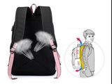 Fairy Tale Anime USB Backpack Headphone Port School Mochila Laptop Bags