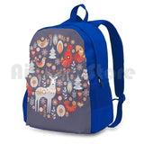 Fairy-Tale Forest Backpack with Foxes, Deer, Birds, Owls