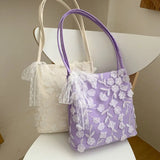 Fairy Women Lace Shoulder Bag Large Capacity Bucket Bags