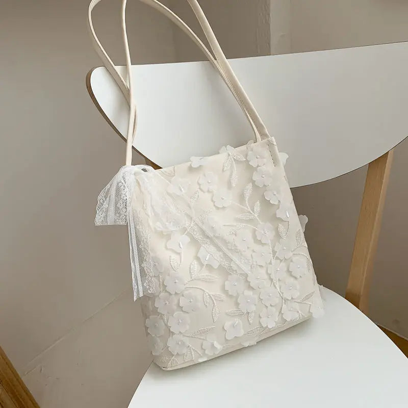 Fairy Women Lace Shoulder Bag Large Capacity Bucket Bags