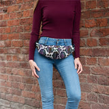Faleto Fanny Pack Snakeskin Print Waist Bag Music Travel Hip Pack