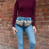 Faleto Fanny Pack Snakeskin Print Waist Bag Music Travel Hip Pack