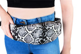Faleto Fanny Pack Snakeskin Print Waist Bag Music Travel Hip Pack