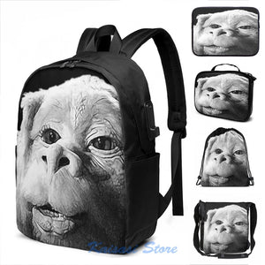 Falkor Luck Dragon USB Charge Backpack Cosmetic Travel Bag