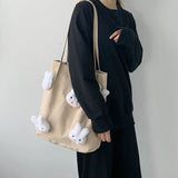 Corduroy Shoulder Bag Female Cartoon Japanese Ins Handbag